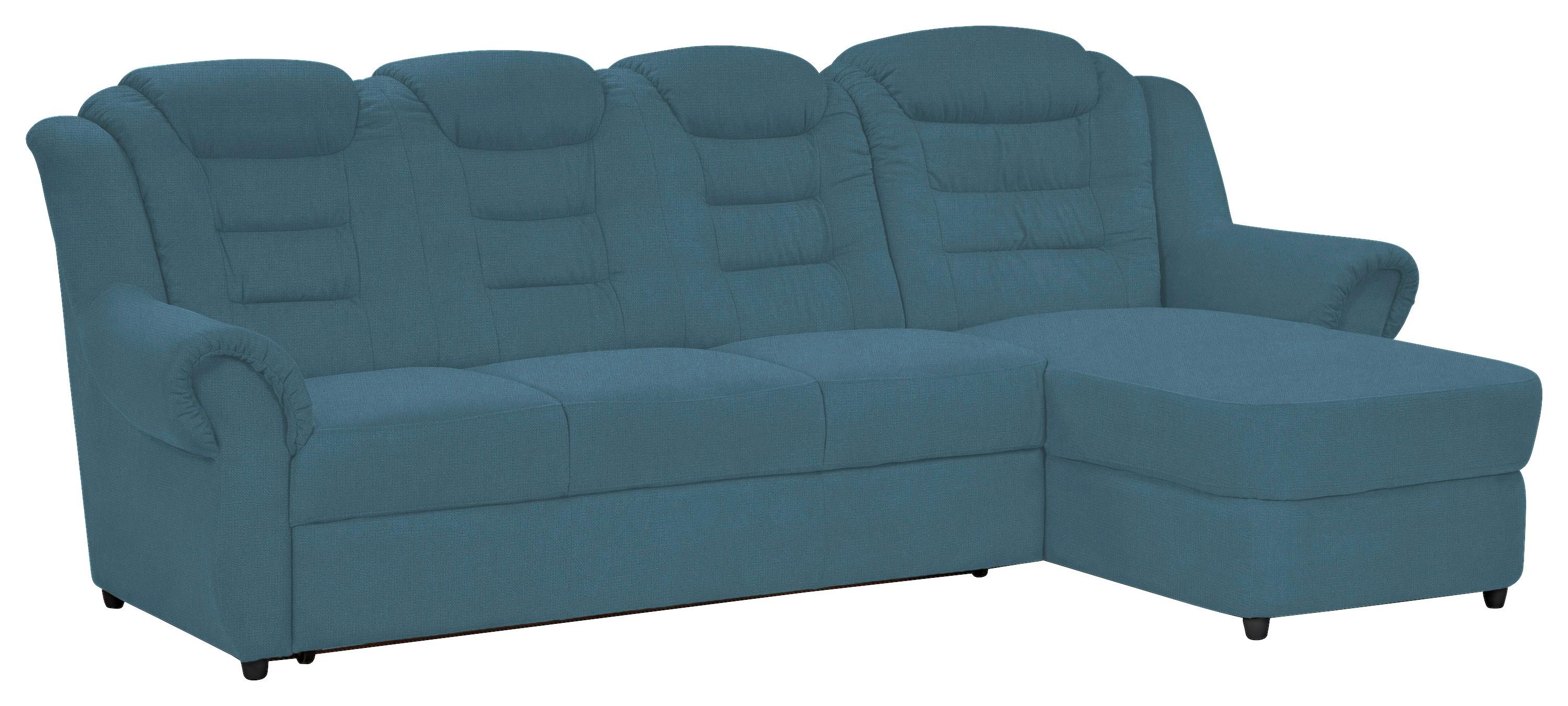 Ecksofa Boston Blau Chenille - Blau/Schwarz, KONVENTIONELL, Textil (262/165cm) - Livetastic
