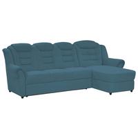 Ecksofa Boston Blau Chenille - Blau/Schwarz, KONVENTIONELL, Textil (262/165cm) - Livetastic