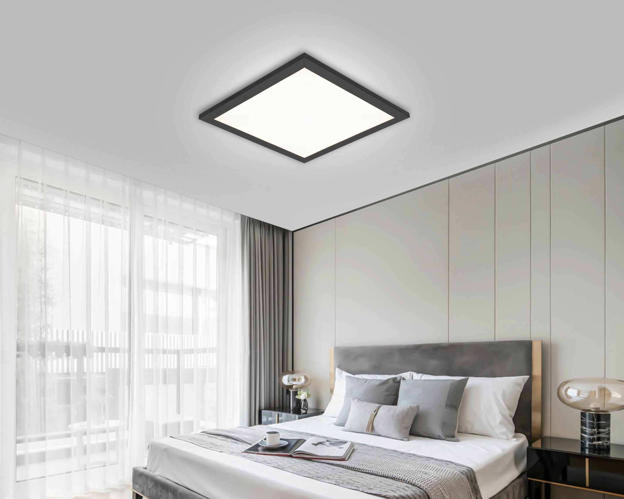 STROPNÍ LED SVÍTIDLO JUO - bílá/černá, Moderní, kov/plast (30/30/5,5cm) - Mömax
