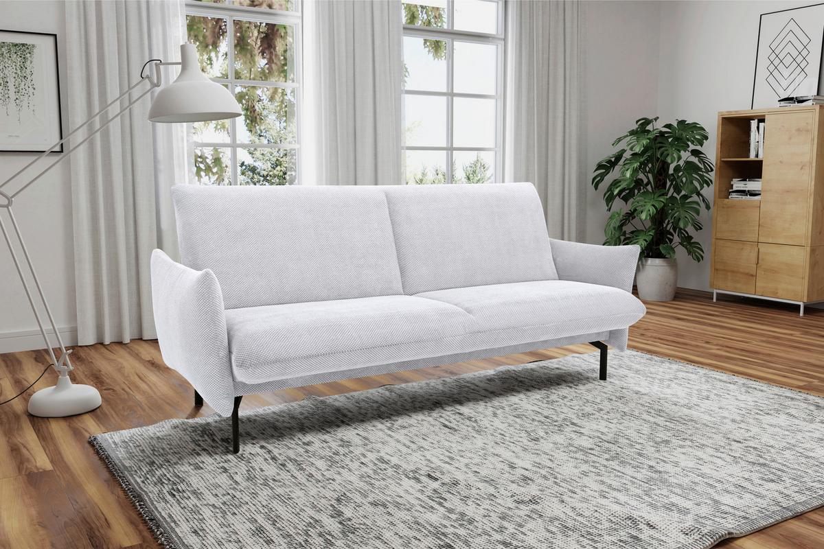 Schlafsofa Silberfarben B: 234 Cm - Silberfarben/Schwarz, Design, Textil (234/102/95cm) - MID.YOU