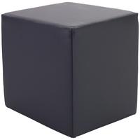 Hocker Betty Lederlook Grau H: 45 cm Würfelförmig - Grau, Basics, Textil (45/45/45cm) - Ondega