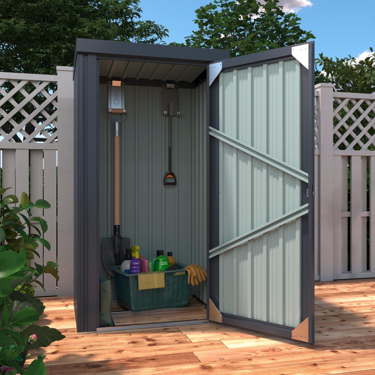 Gerätehaus 98x189x81 cm - Anthrazit, Basics, Metall (98/189/81cm)