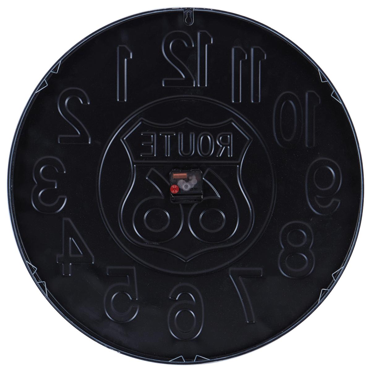 Wanduhr Route Ø 60 cm Analog Schwarz/Weiß Eisen/Glas - Goldfarben/Weiß, Basics, Glas/Metall (60cm) - Luca Bessoni