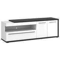 TV-Lowboard Ambiente B:163,6cm Alpinweiss, Anthrazit - Weiß Hochglanz/Anthrazit, MODERN, Holzwerkstoff (163,6/56,6/53,6cm)