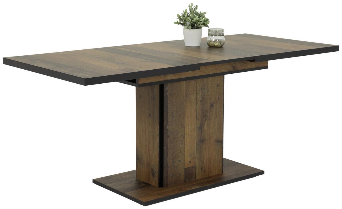 Esstisch Ariana T  120-160x80 Cm Dunkelbraun/schwarz - Dunkelbraun/Schwarz, KONVENTIONELL, Holzwerkstoff (120-160/80/76cm) - MID.YOU