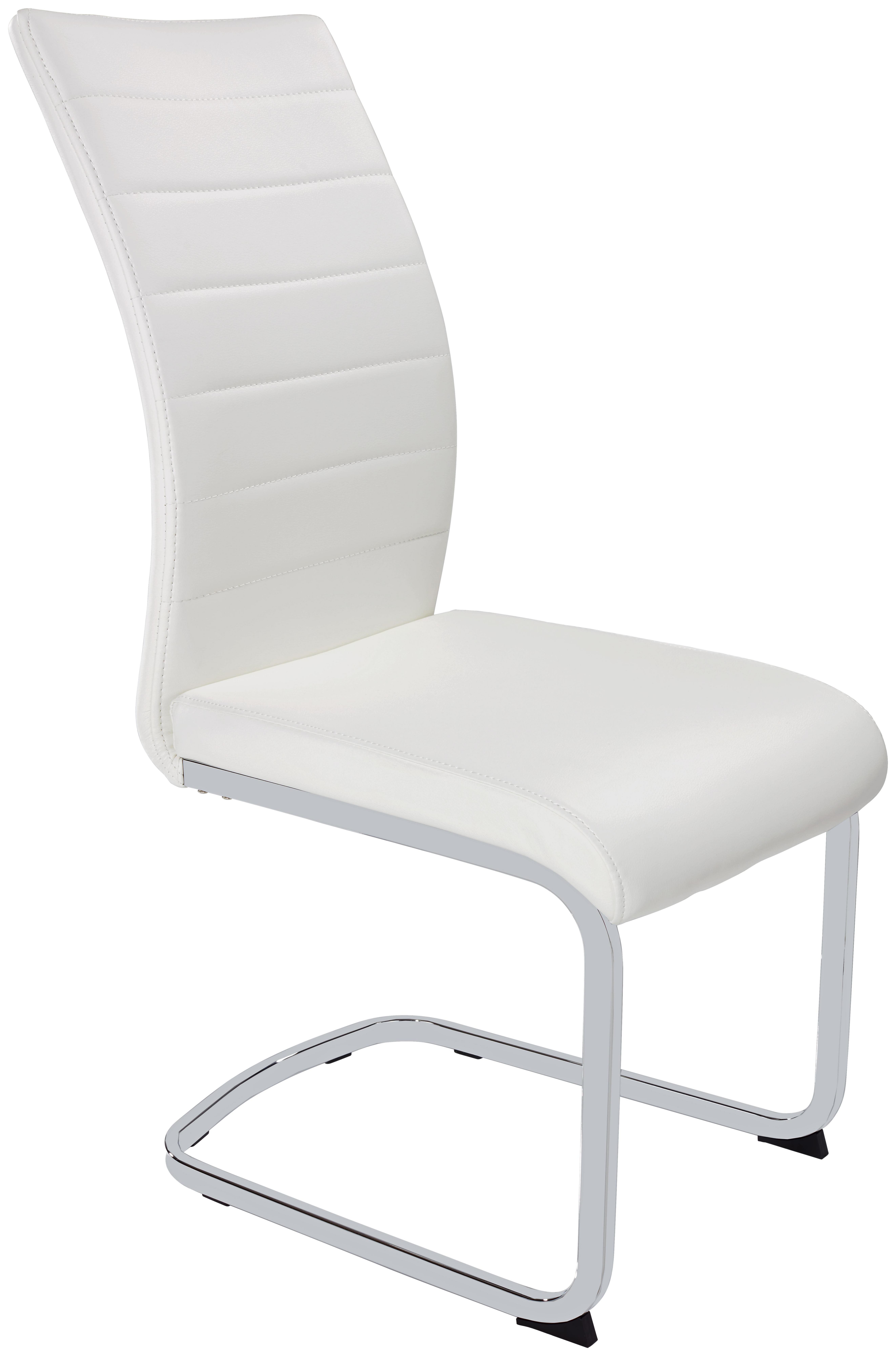 Szánkótalpas Szék Dalia S - Króm/Fehér, konvencionális, Fém/Textil (43/98/60cm)