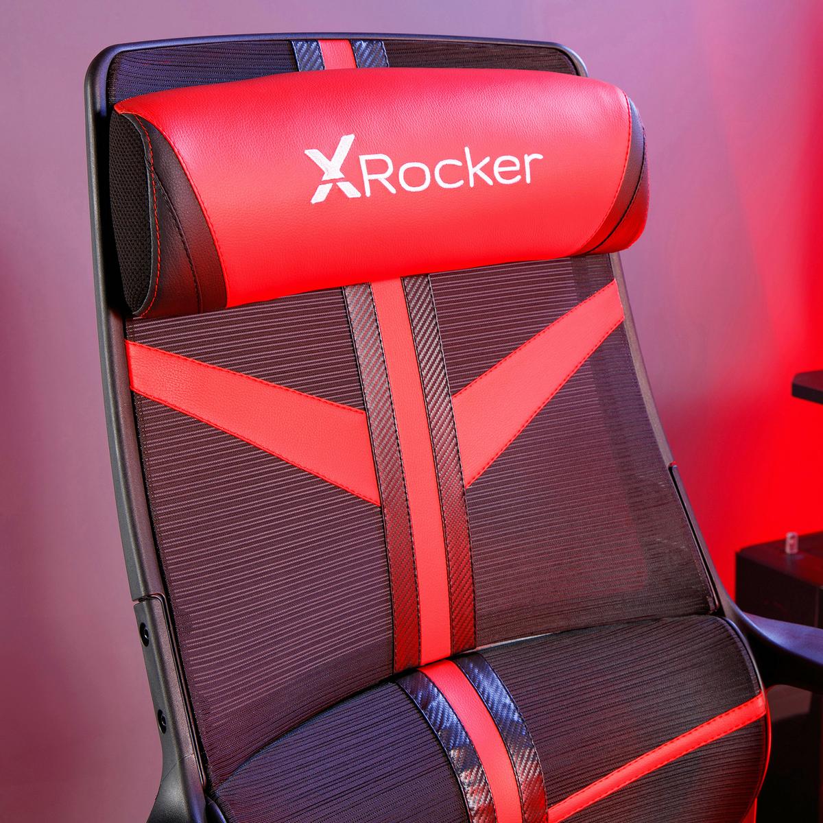 Gaming Stuhl Helix Mit Kissen Rot/schwarz - Rot/Schwarz, MODERN, Kunststoff/Textil (68/112,5/72cm) - X Rocker