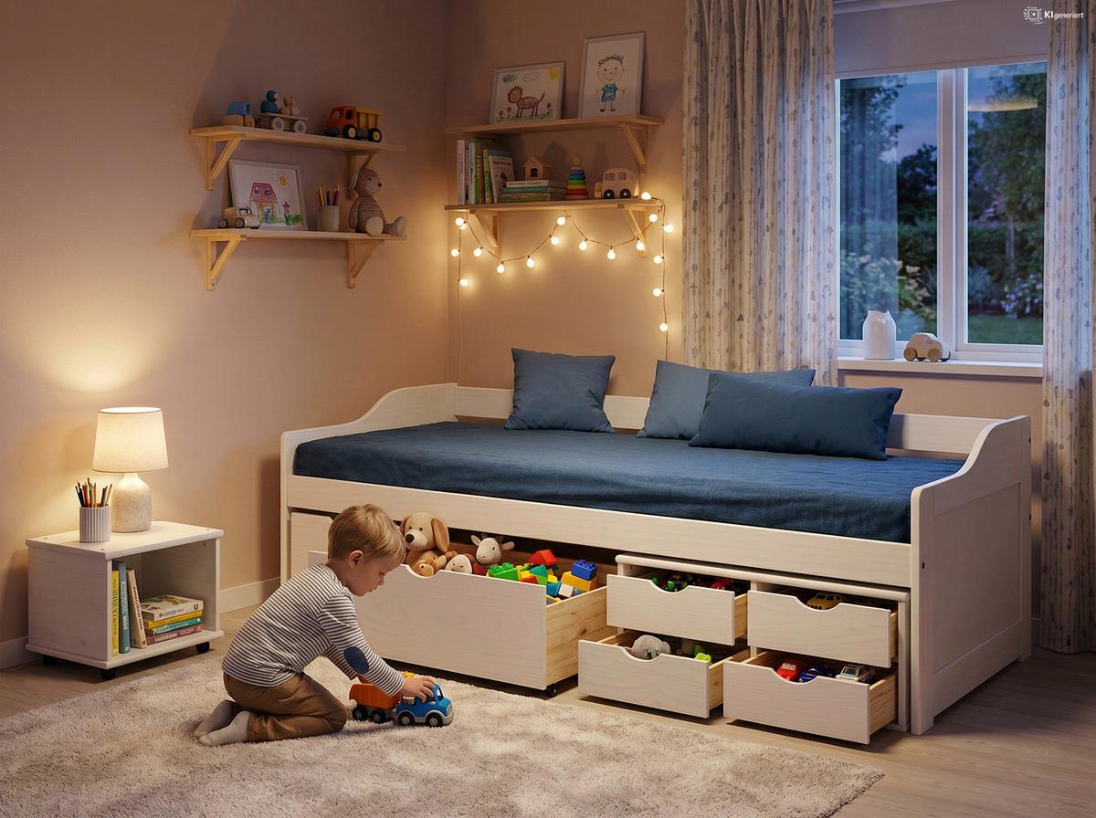 BETT BETT 205X97 CM AUS KIEFERNHOLZ - Weiß, Basics, Holz (90/200cm) - Livetastic