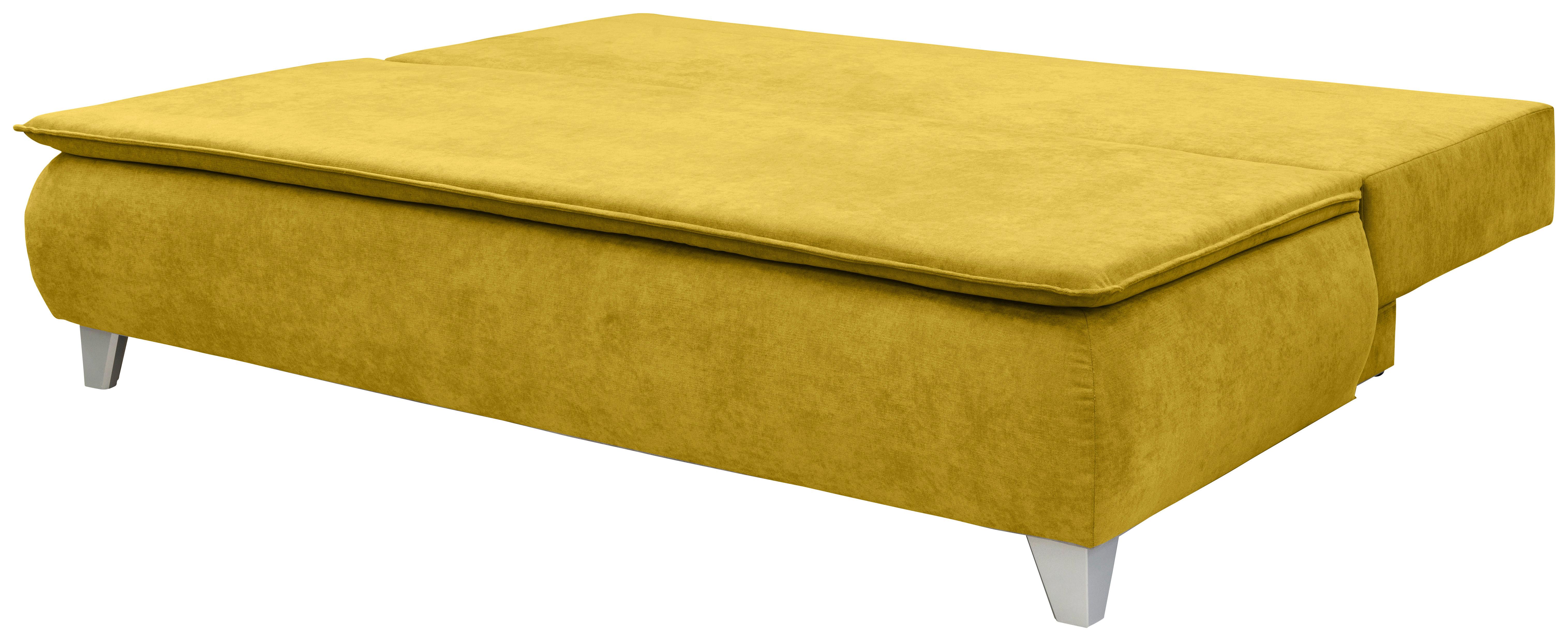 Pohovka Boxspring Mona, Žltá - žltá, Moderný, textil (208/100/106cm)