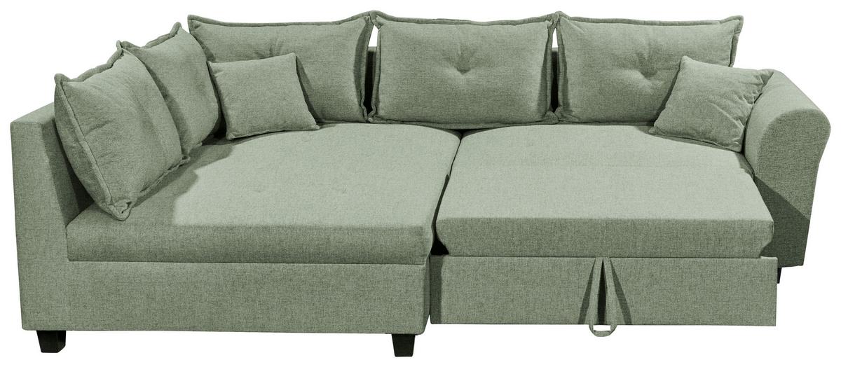 Ecksofa Liz Grün S: 175x252 Cm - Schwarz/Grün, MODERN, Textil (175/252cm) - Livetastic