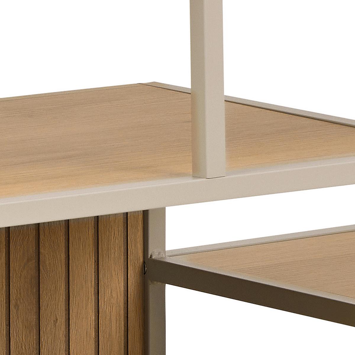 REGÁL SEAFORD - šedá/barvy dubu, Moderní, kov/kompozitní dřevo (114/78/35cm) - Bessagi