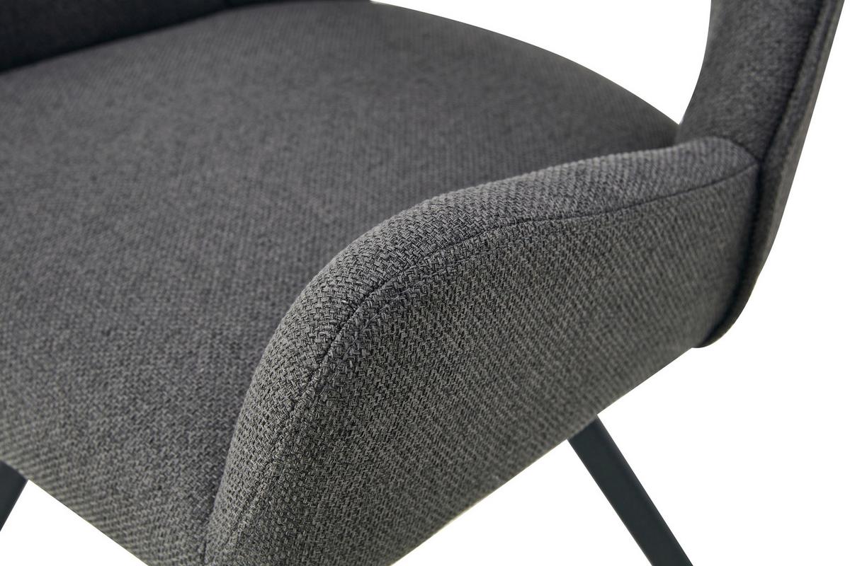 Stuhl-Set Helen Anthrazit B: 56 cm - Anthrazit/Schwarz, MODERN, Textil/Metall (56/91/63cm) - MID.YOU