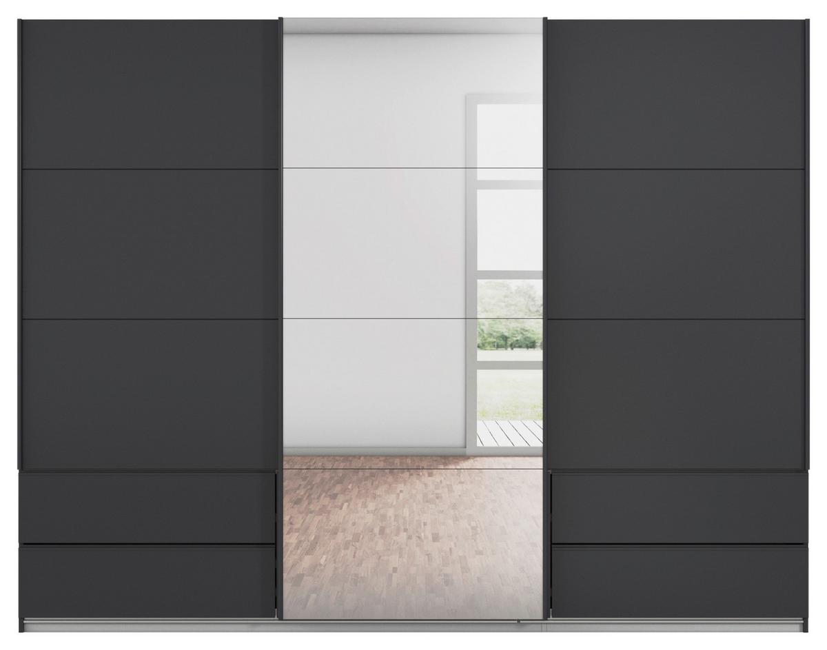 Schwebetürenschrank Karpo - Grau, KONVENTIONELL, Holzwerkstoff (271/210/62cm)