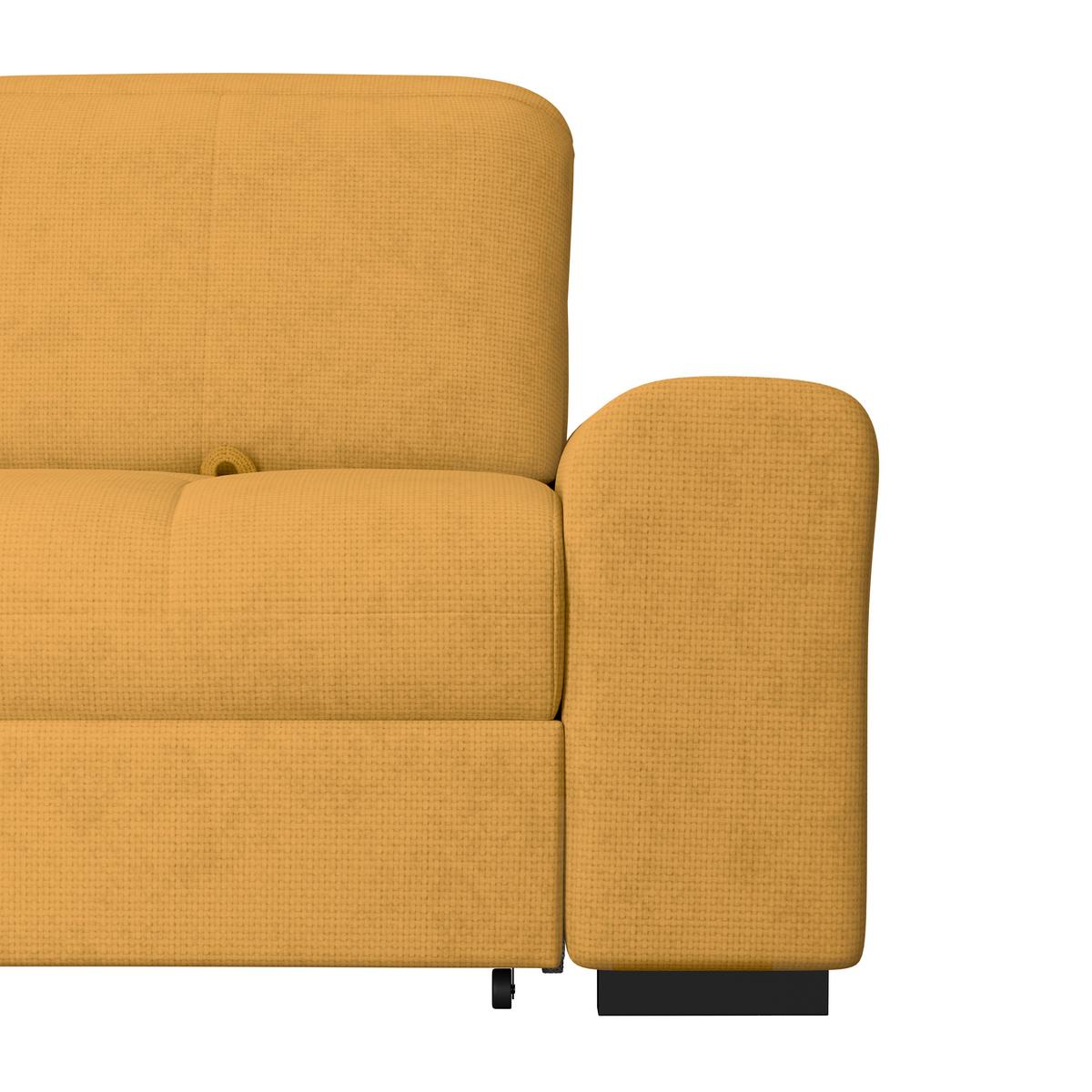 Ecksofa mit Bettfunktion Malaga new Chenille gold - Gelb/Schwarz, KONVENTIONELL, Textil (203/286cm) - Ondega