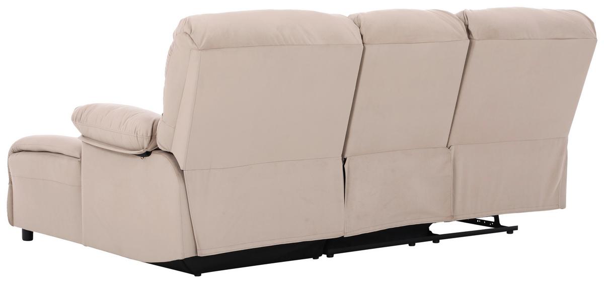 Ecksofa Boston - Beige/Schwarz, Basics, Textil/Metall (216/159cm) - P & B