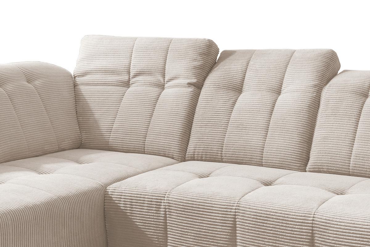 Ecksofa Mit Usb Anschluss Sano, Beige, S: 200x261 Cm - Beige/Schwarz, MODERN, Textil (200/261cm) - Livetastic