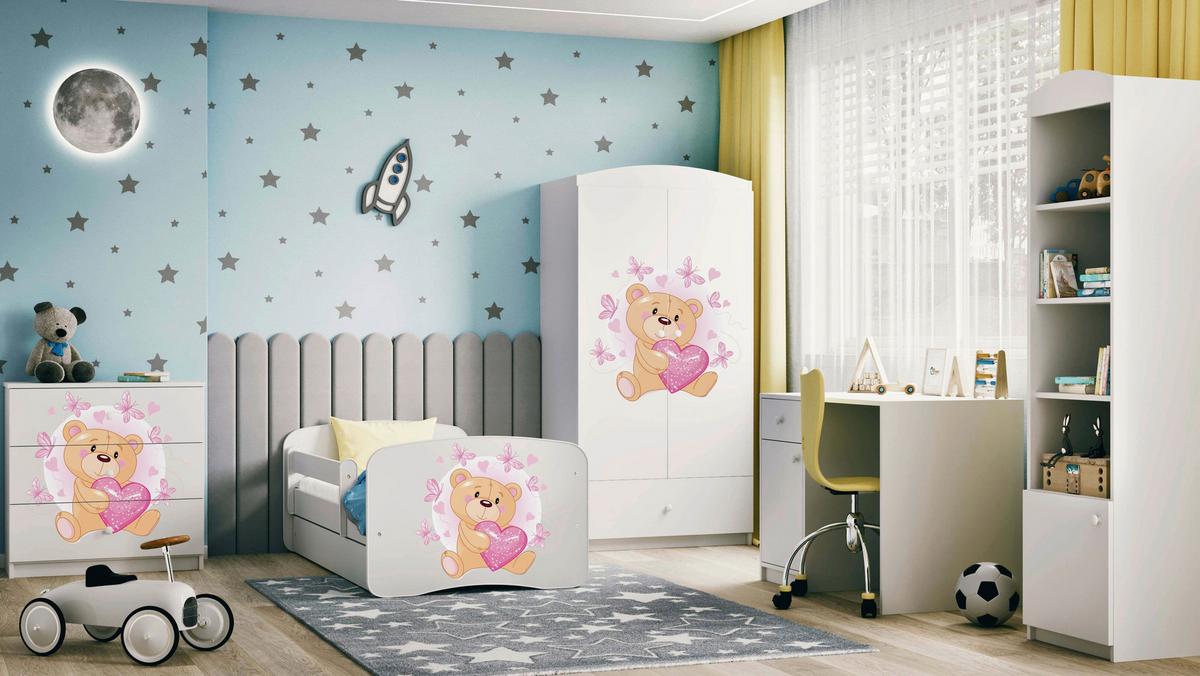 Kinder-/Juniorbett Babydreams inkl. Matratze 80x160 - Birkefarben/Weiß, MODERN, Holz/Holzwerkstoff (80/160cm) - MID.YOU