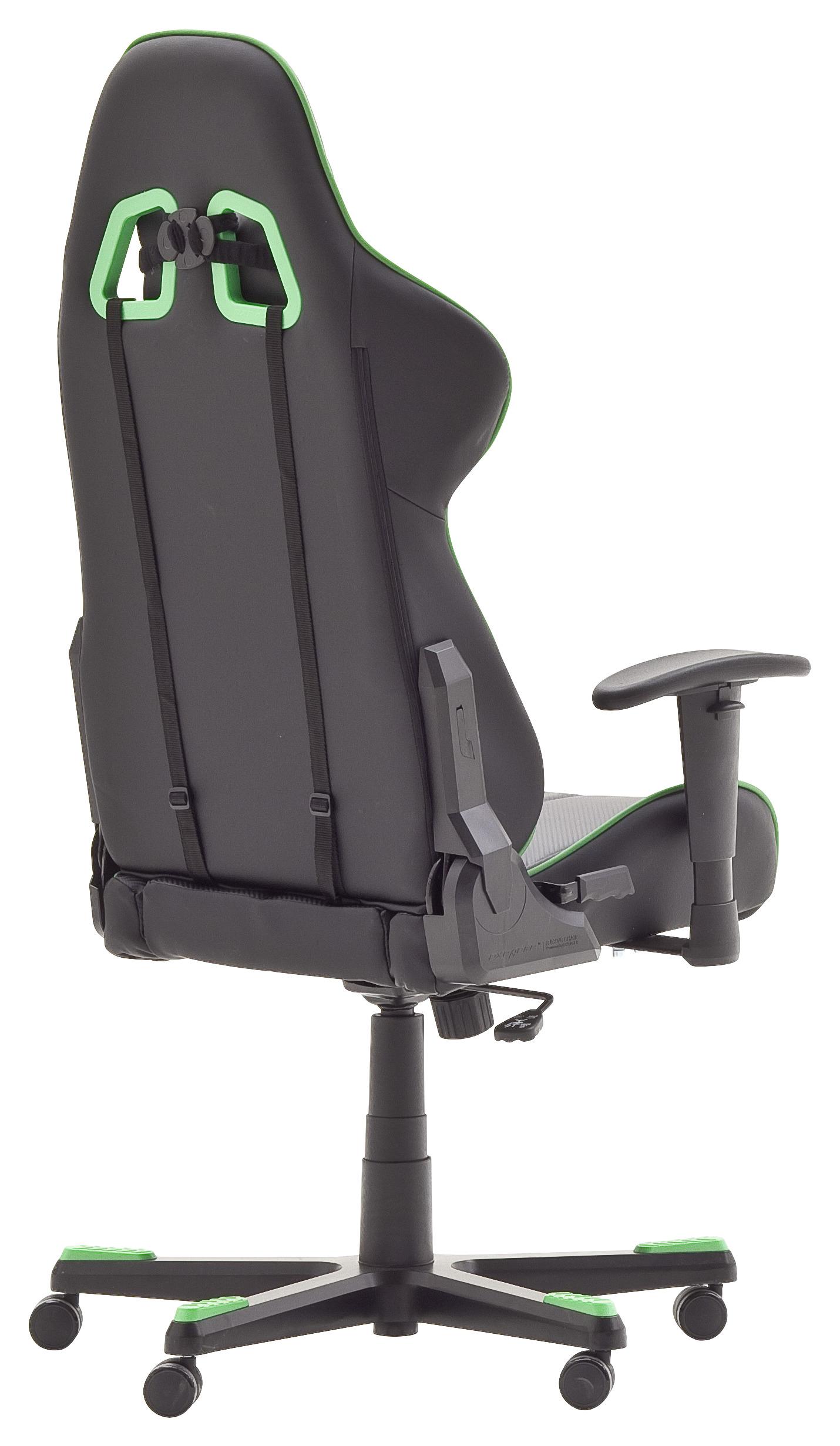 Gaming Stuhl Dxracer Mit Rückenkissen, Schwarz/Grün - Schwarz/Grün, MODERN, Kunststoff/Metall (74/123-132/52cm) - Dxracer