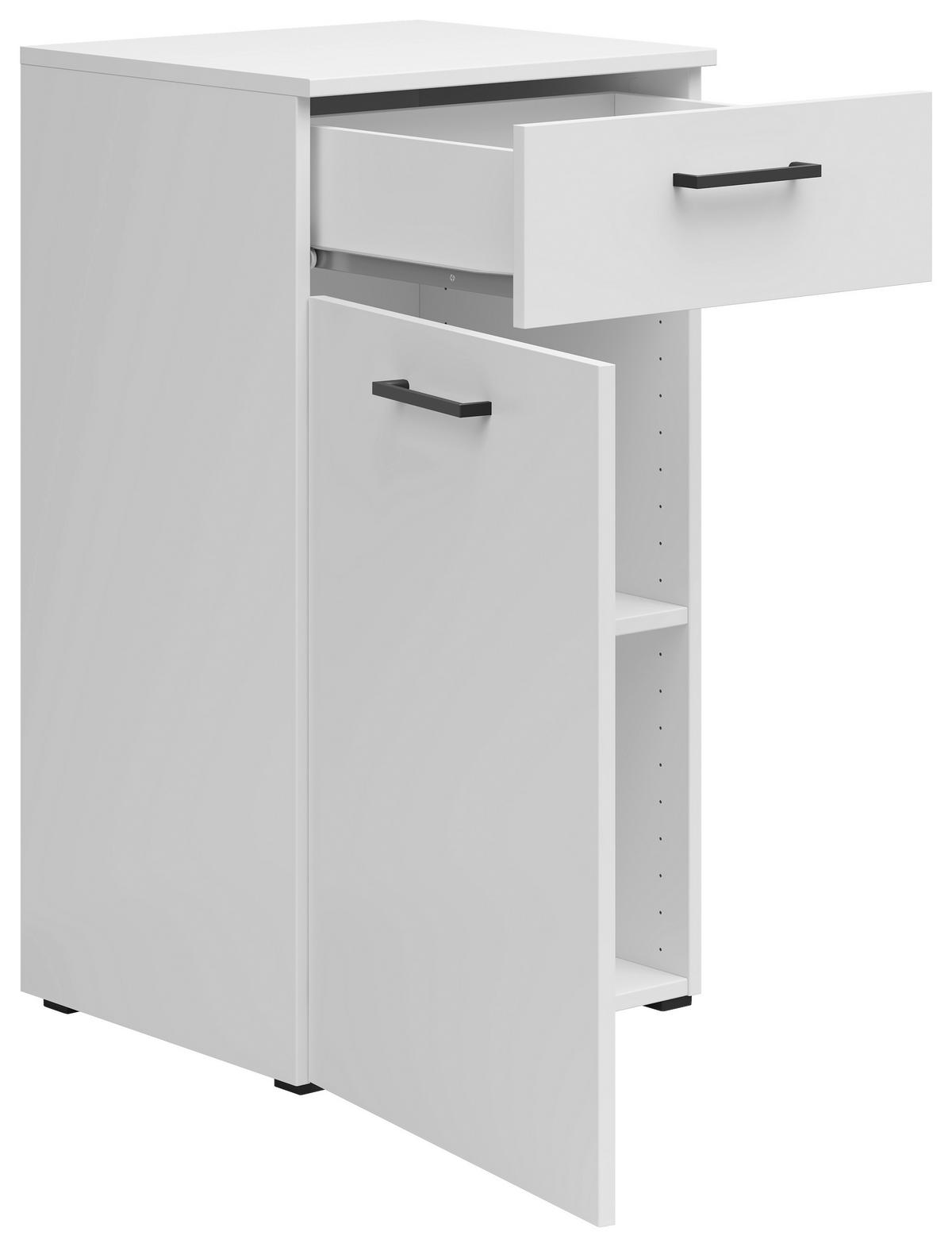 Komód Cabinet - fehér, Modern, faalapú anyag (45/83/40cm)