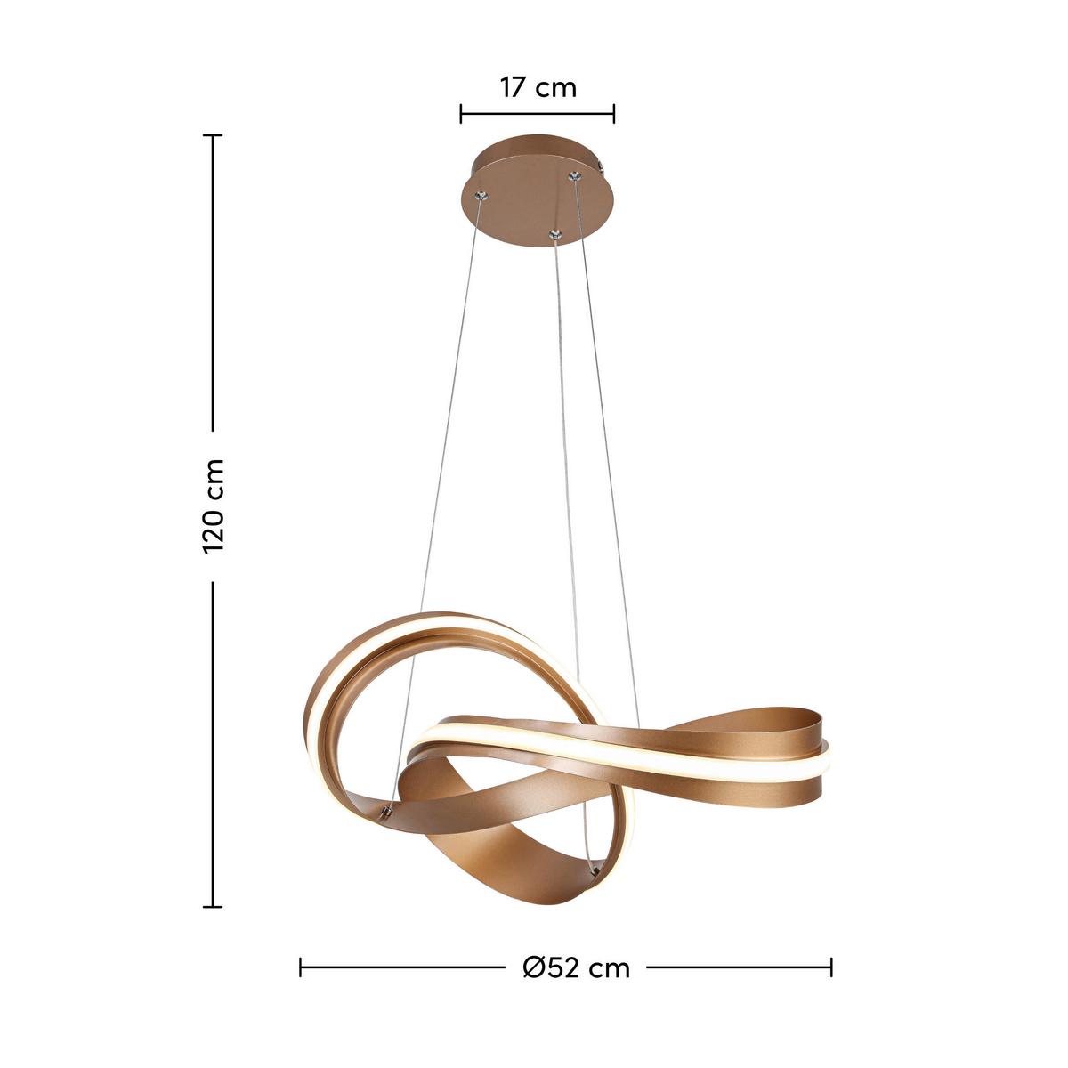Led-hängeleuchte Josefina - Cappuccino, Kunststoff/Metall (52/120cm) - Luca Bessoni