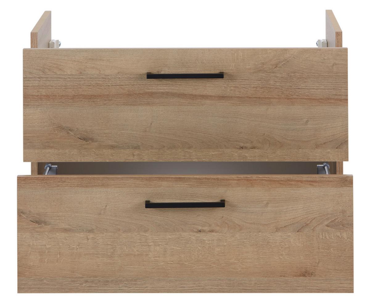 Waschbeckenunterschrank Bavelli B: 72 cm Eiche Dekor - Eichefarben, KONVENTIONELL, Holzwerkstoff (72/52/44cm)