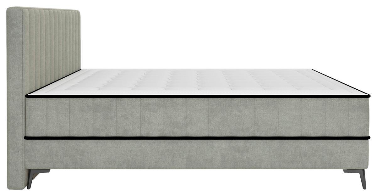 Čalouněná postel SANTI 160x200, šedá - šedá/černá, Moderní, kov/dřevo (160cm)