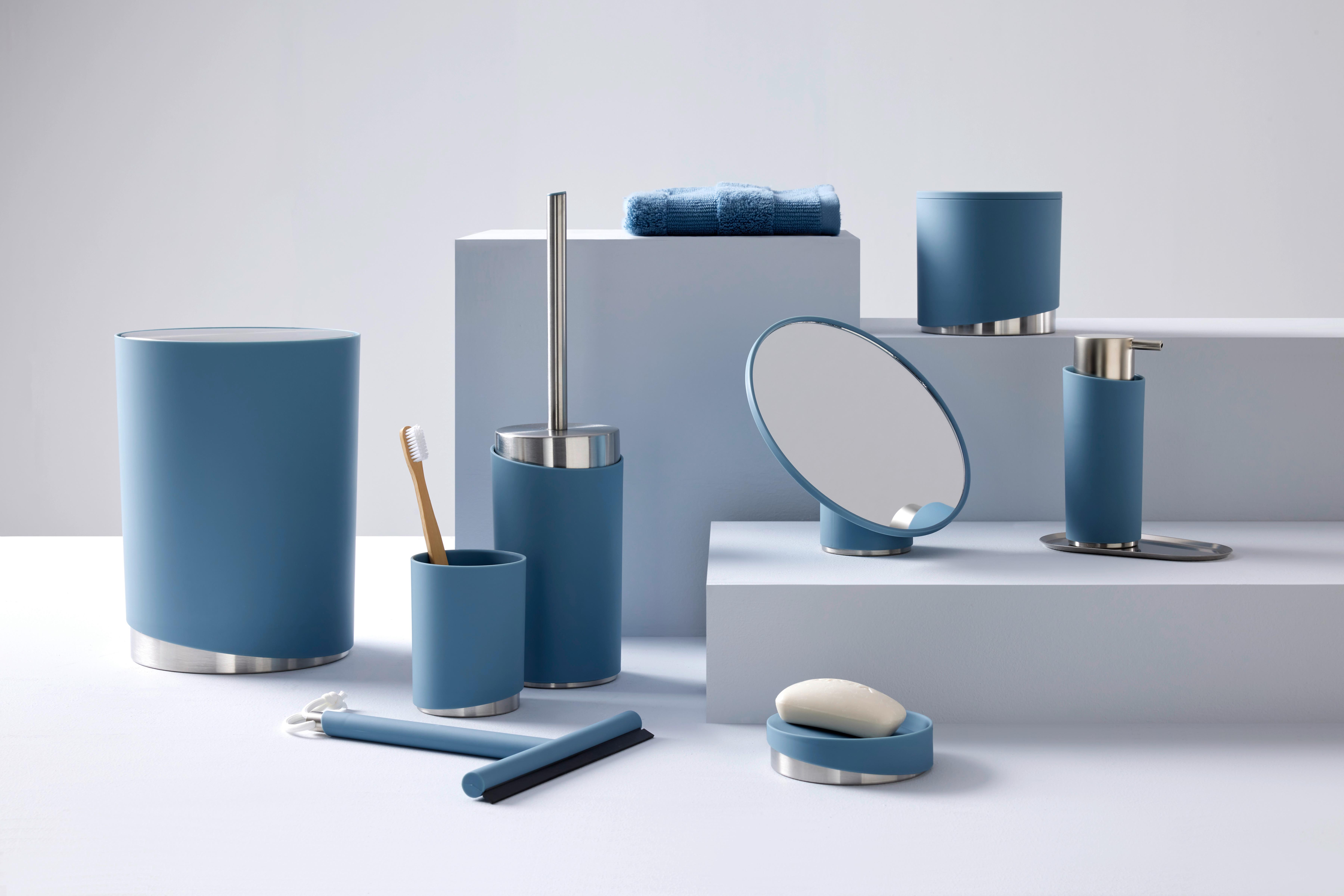 Koš Na Kosmetické Potřeby Chris, 5l - modrá, Moderní, kov/plast (19,05/25,4cm) - Premium Living