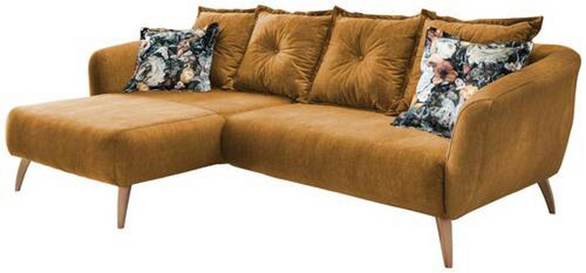 Ecksofa Baggio Mit Kissen Gelb - Gelb/Multicolor, MODERN, Holz/Textil (162/277cm) - Livetastic