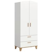 Drehtürenschrank Stella Eiche Dekor/Weiß B: 81cm - Weiß/Eiche Artisan, ROMANTIK / LANDHAUS, Holzwerkstoff (81/198/51cm) - Livetastic