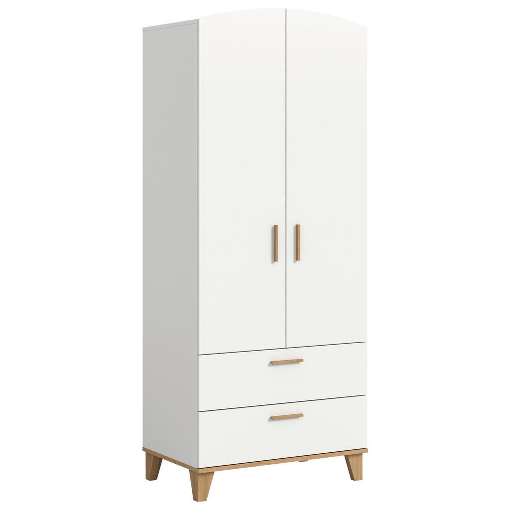 Drehtürenschrank Stella Eiche Dekor/Weiß B: 81cm