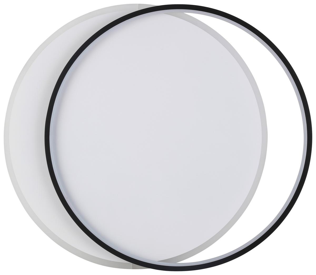 LED-Deckenleuchte Rosalia L: 55 cm Rund - Schwarz/Weiß, MODERN, Kunststoff/Metall (55/48,5/6cm) - Luca Bessoni