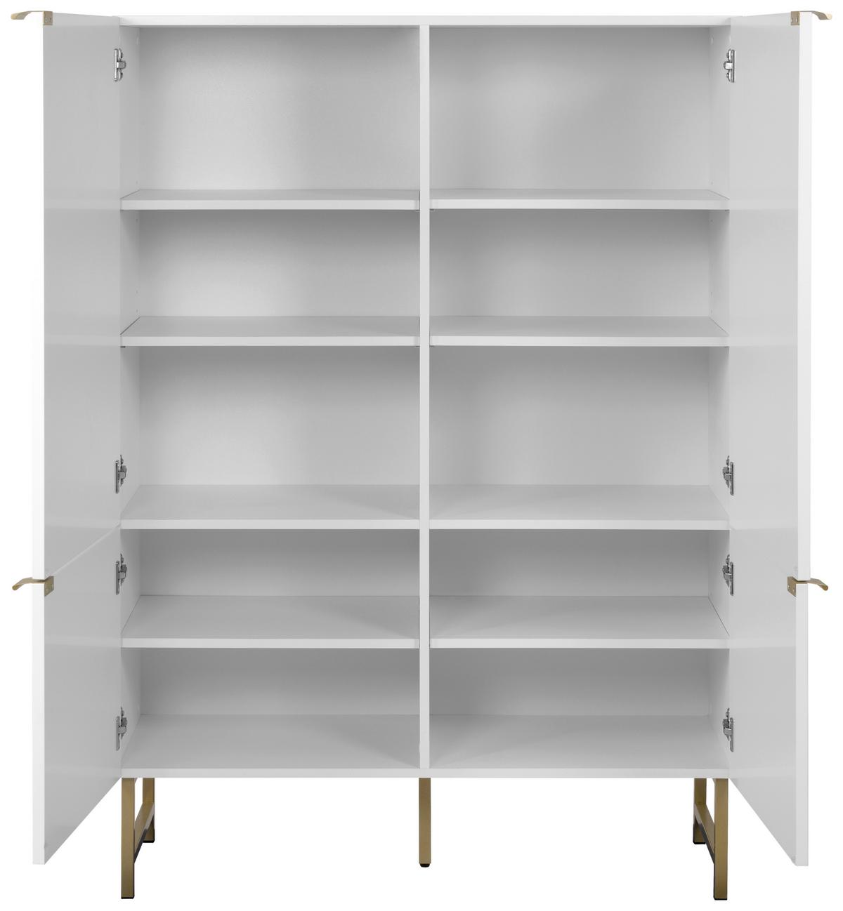 Highboard Edinburgh B: 100cm Weiß - Goldfarben/Weiß, Design, Holzwerkstoff (100/142/41cm) - MID.YOU