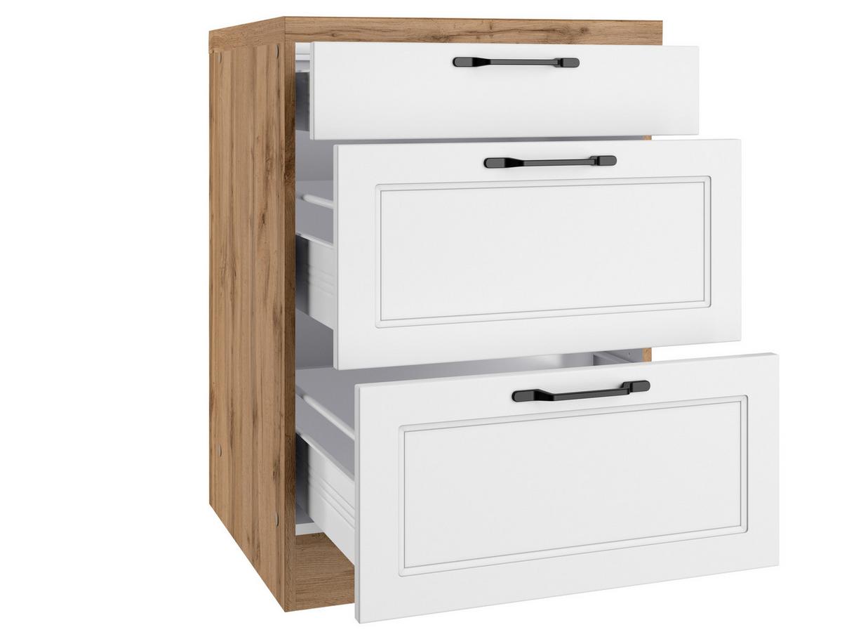 Küchenunterschrank Meran 60 Cm Weiß/eiche Dekor - Eiche Wotan/Weiß, LIFESTYLE, Holzwerkstoff (60/86/60cm) - Held