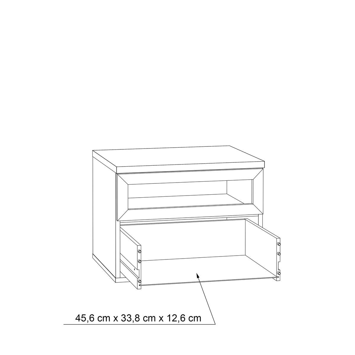 Éjjeliszekrény Jacky 52/40,8cm - tölgyfa színű/fekete, Lifestyle (52/40,8/41,3cm)