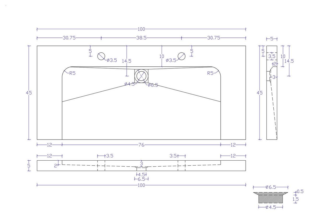 WASCHTISCHKOMBI Yamo, Graphitfarben B: 100cm - Graphitfarben, Basics, Holzwerkstoff/Stein (100cm) - MID.YOU