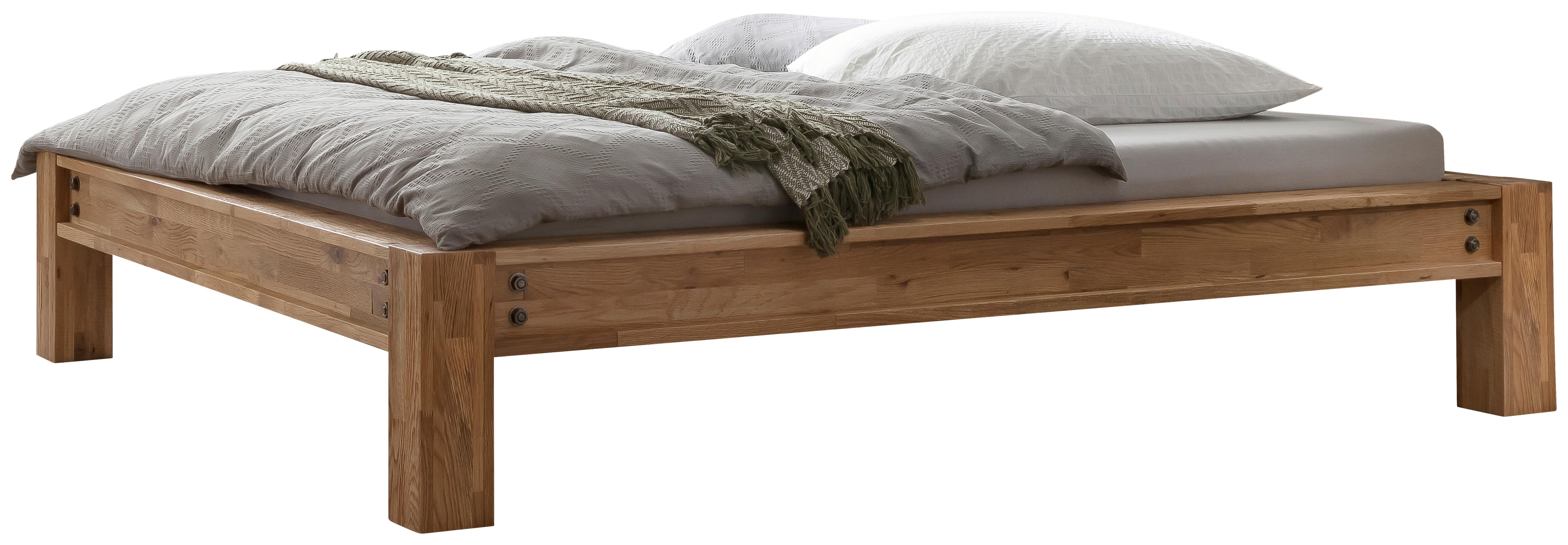 Balkenbett San Stefano Eichefarben 180x200 cm - Eichefarben/Braun, Natur, Holz (180/200cm) - Hasena