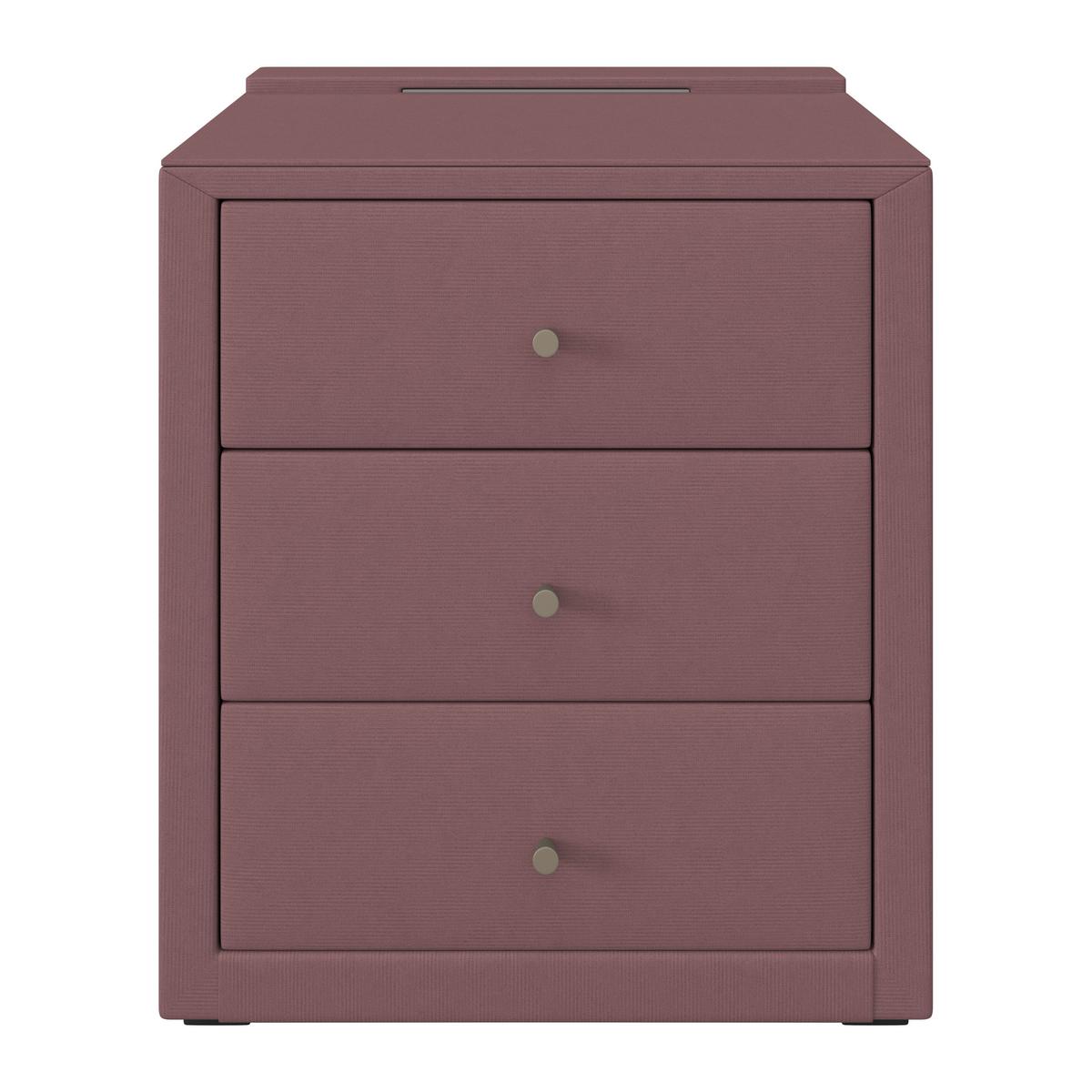 Nachtkästchen Josie - Schwarz/Rosa, MODERN, Glas/Holzwerkstoff (48/56/45,5cm)
