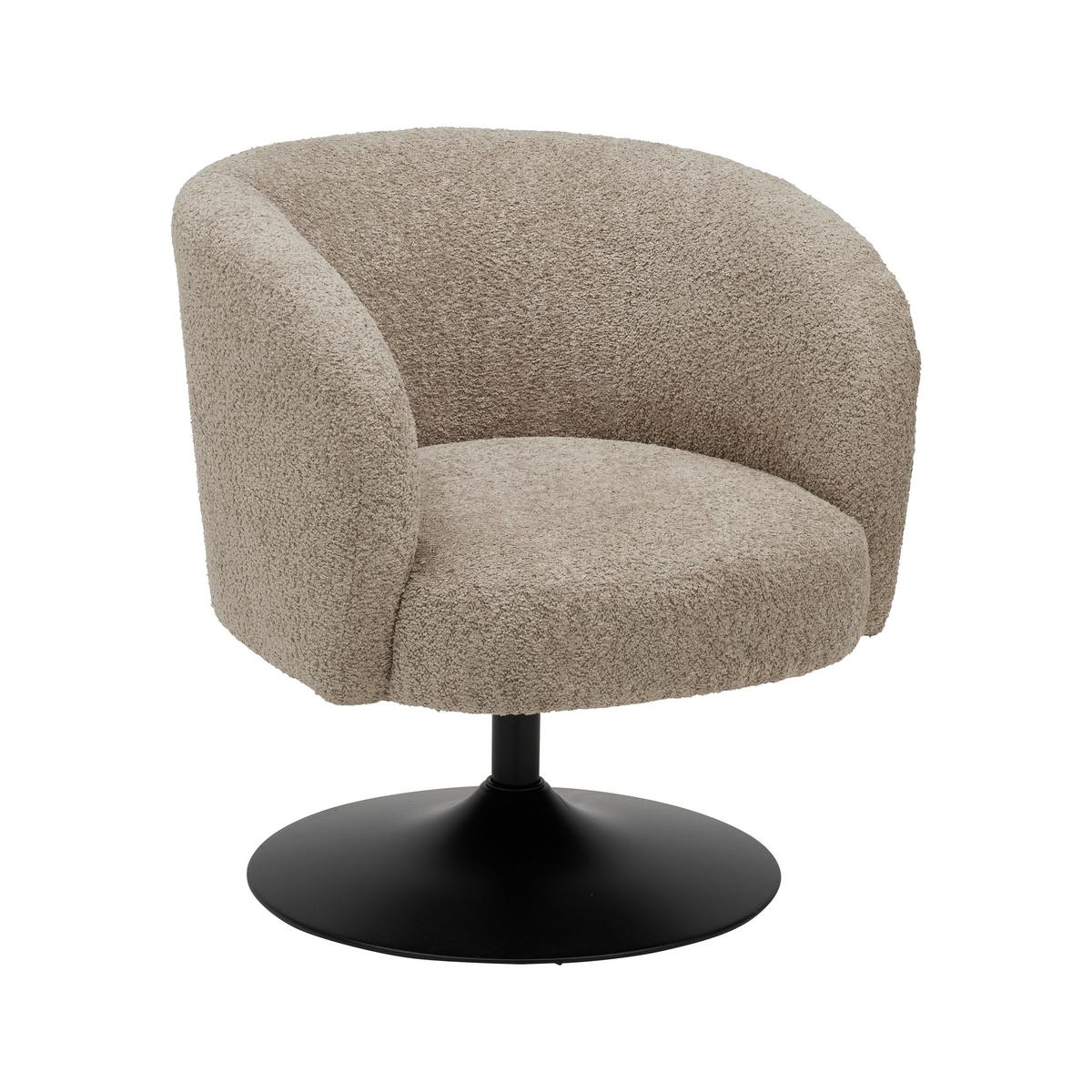 Otočná stolička GIRO, sivobéžová ženilka, max.120 kg - čierna/sivobéžová, Modern, kov/textil (67/68/73cm) - Premium Living