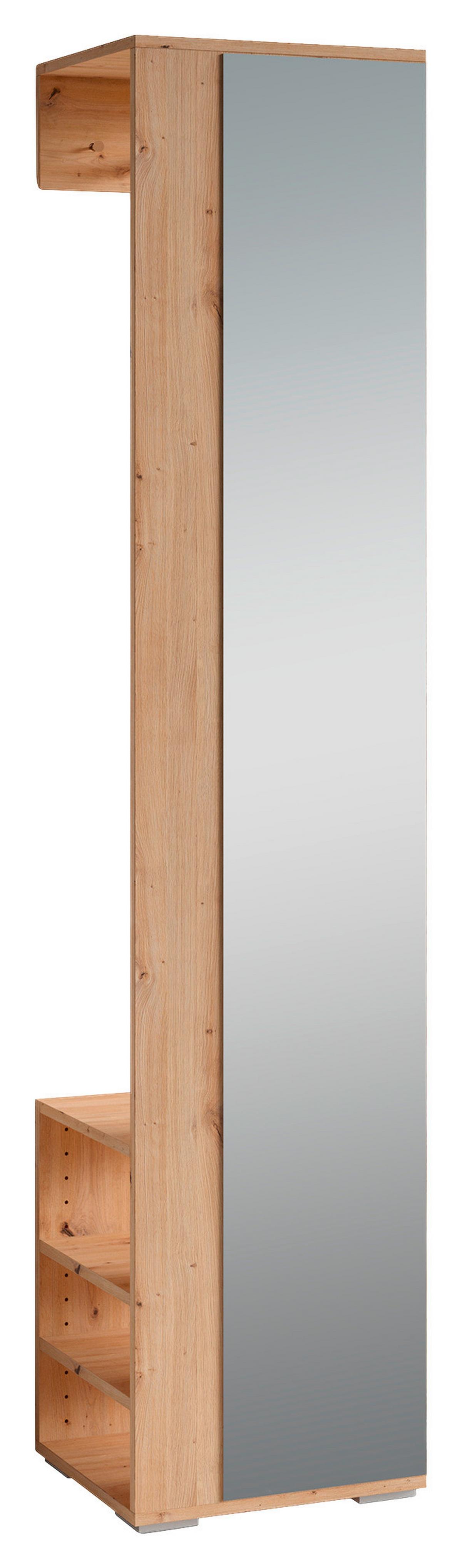 Garderobenschrank Ben B: 40cm Eiche Artisan - Eiche Artisan, MODERN, Glas/Holzwerkstoff (40/184/35cm) - MID.YOU