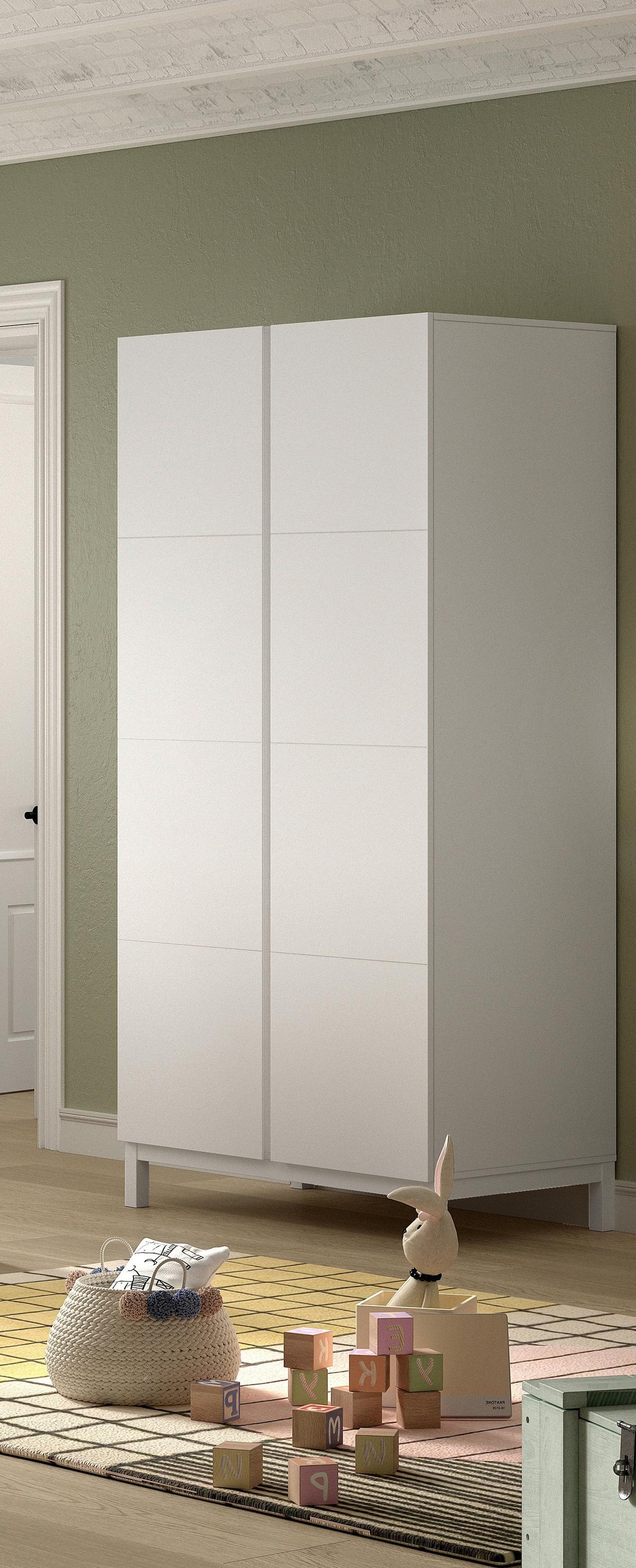 KLEIDERSCHRANK Eva Weiß B: 98,5cm - Weiß, MODERN, Holz/Holzwerkstoff (98,5/196,2/57,8cm) - Vipack