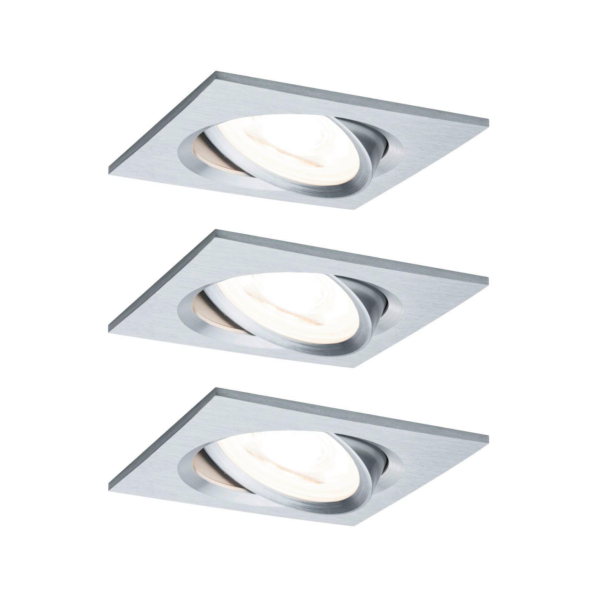 Deckenleuchte 3er-Set B: 8,4 cm, dimmbar, Rechteckig - Basics (8,4cm) - Paulmann