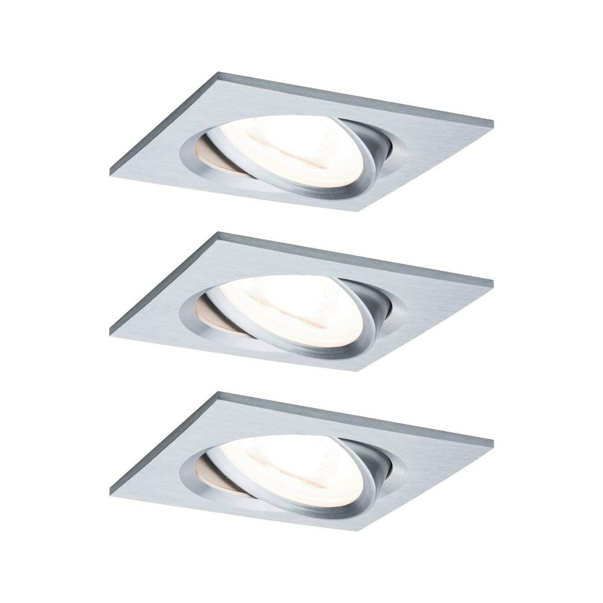 Deckenleuchte 3er-Set B: 8,4 cm, dimmbar, Rechteckig - Basics (8,4cm) - Paulmann