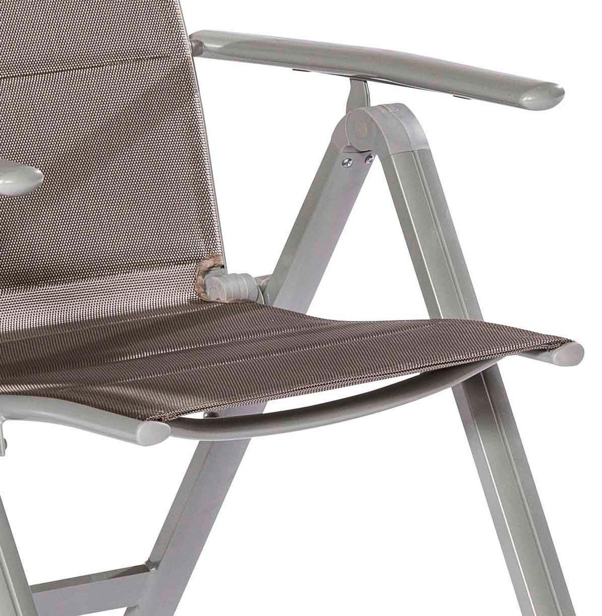 Gartengarnitur 7-Tlg. Taviano Metall/Textil/Glas - Silberfarben/Braun, ROMANTIK / LANDHAUS, Textil/Metall - Gardenson