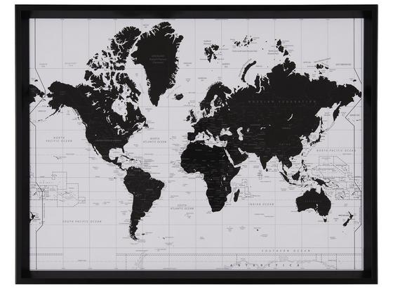 Obraz World - čierna/biela, kompozitné drevo/plast (65/50/3,5cm) - Mömax modern living Obraz World - čierna/biela, kompozitné drevo/plast (65/50/3,5cm) - Mömax modern living