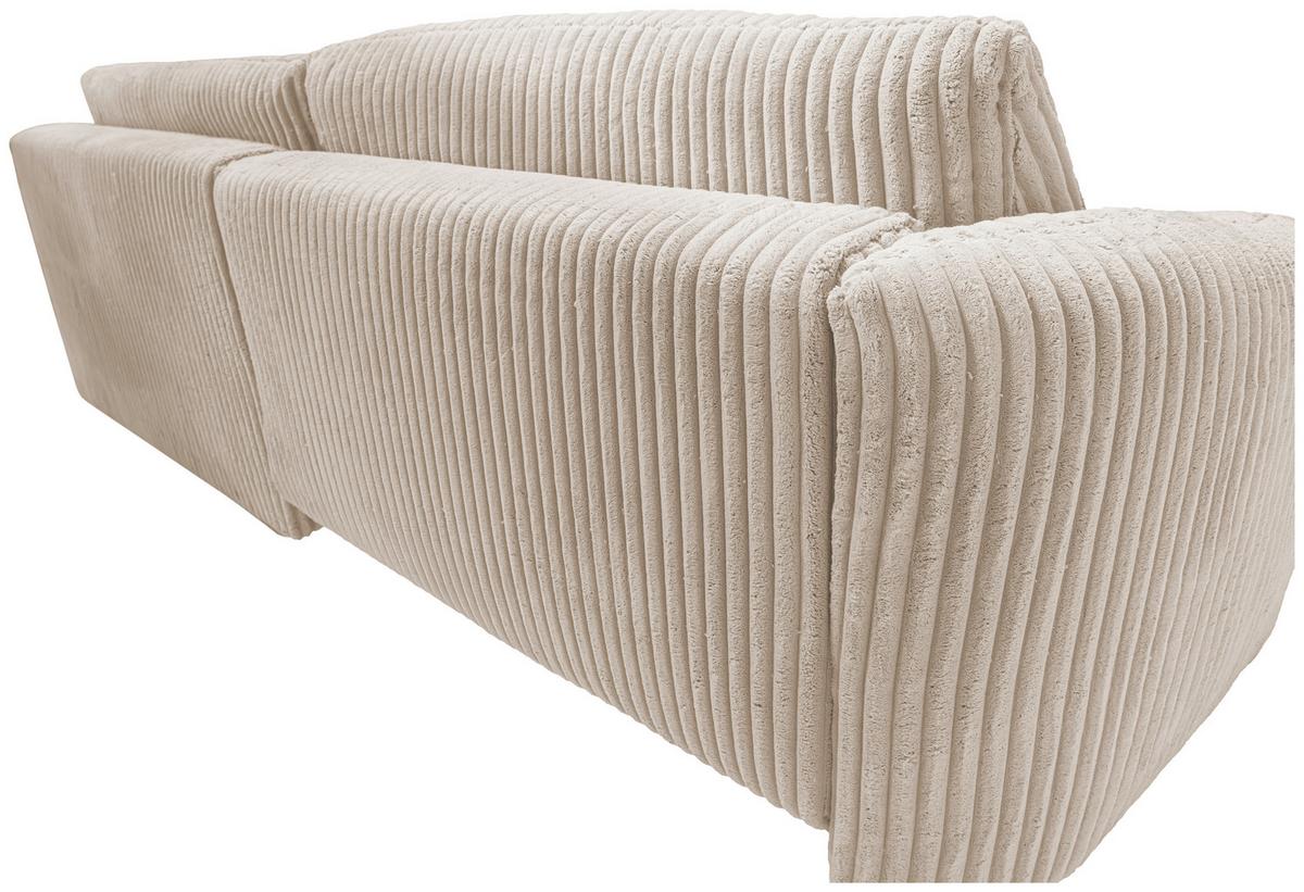 Ecksofa Lush, Sandfarben Schenkel: 161x284 cm - Sandfarben/Schwarz, Design, Textil (161/284cm) - Livetastic