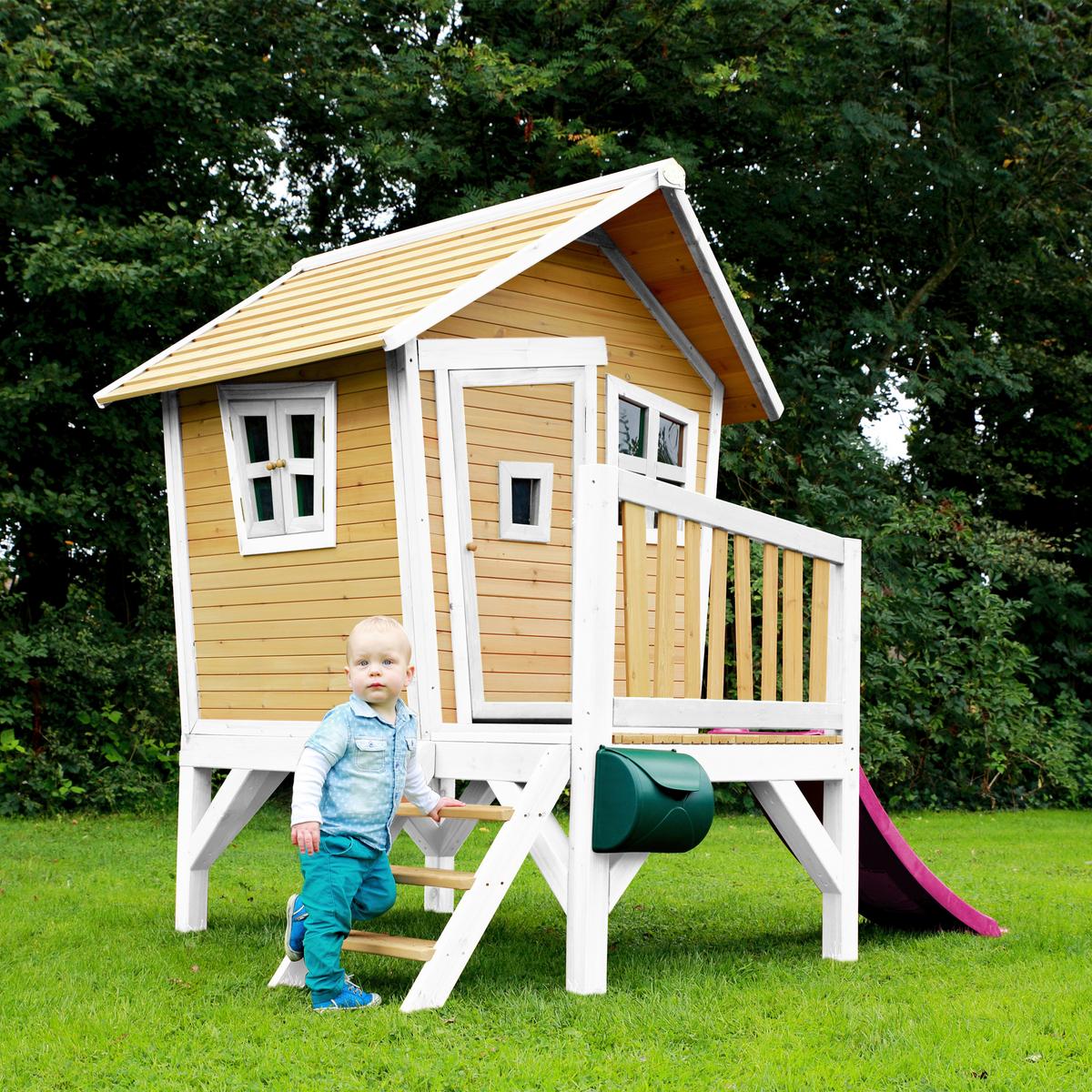 Spielhaus A030.045.41 - Lila/Braun, KONVENTIONELL, Holz/Kunststoff (264/203/177cm) - Ambia Garden