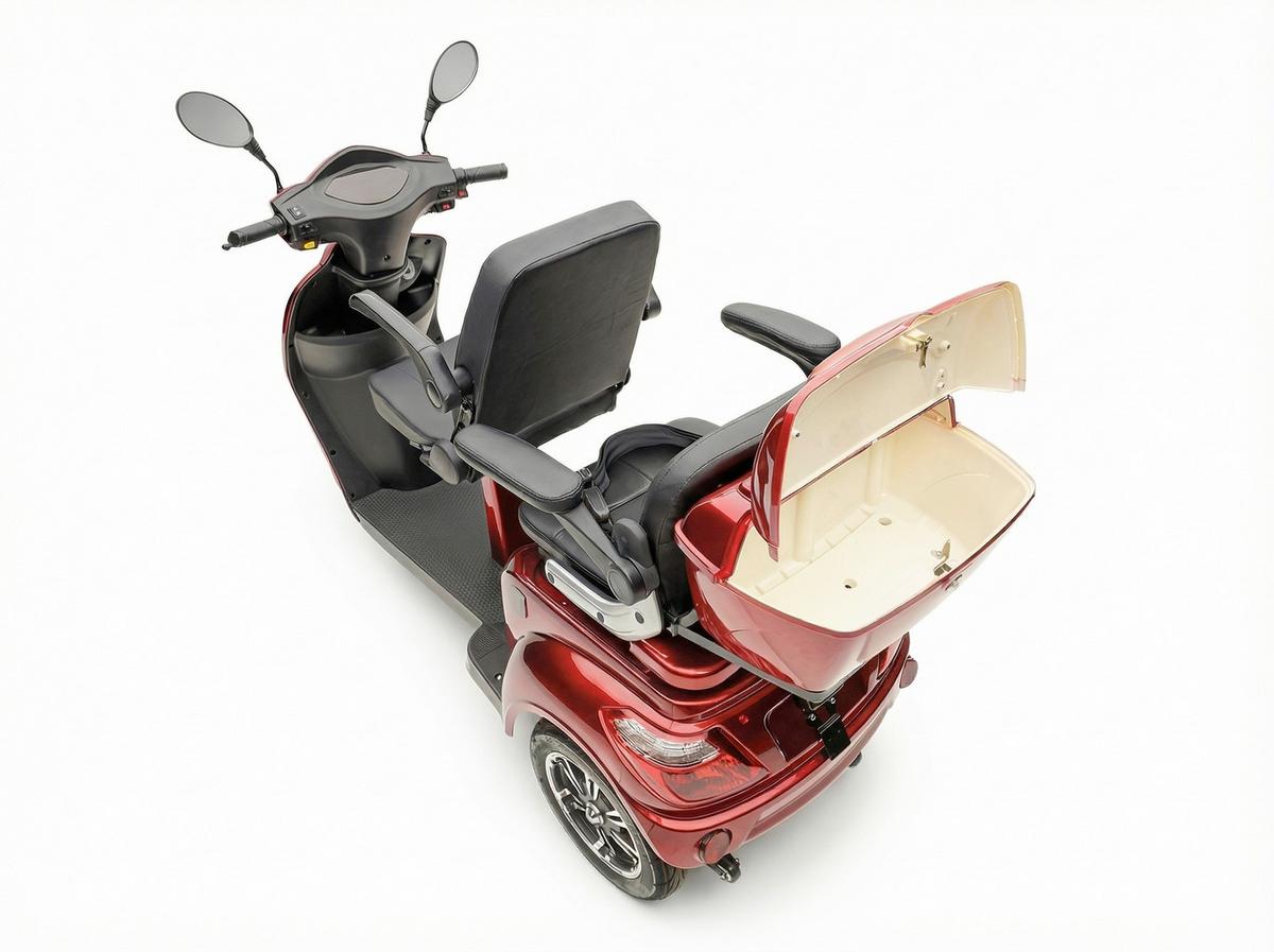 E-Seniorenmobil Billy 2.0 Blei-Akku, 3 Rad, 1000 Watt - Bordeaux, Basics, Metall (165/80/110cm)