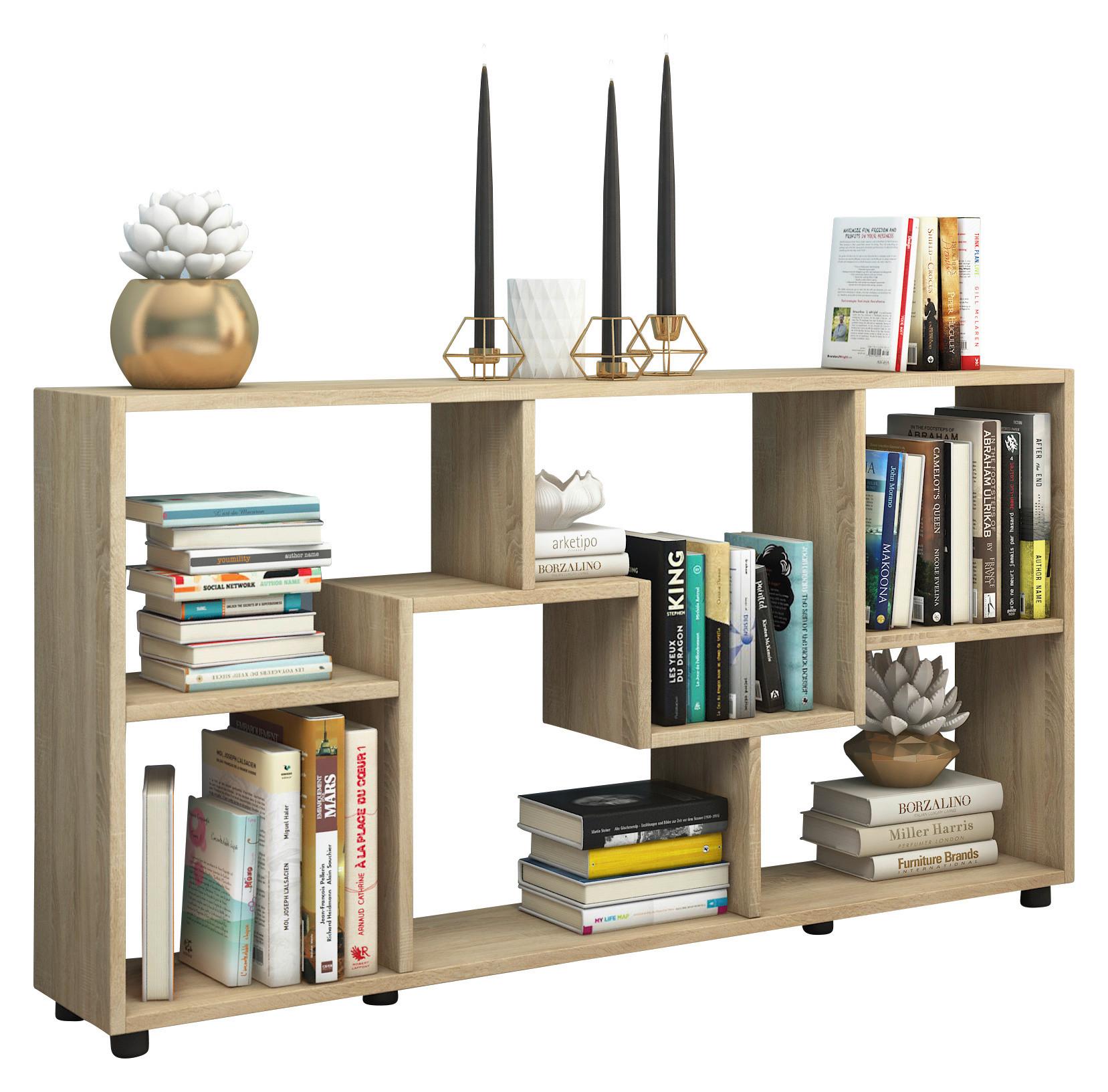 Regal Pintal B: 117 cm Honig Eiche Dekor - Eichefarben/Honig, Basics, Holzwerkstoff (117/62/20cm) - MID.YOU
