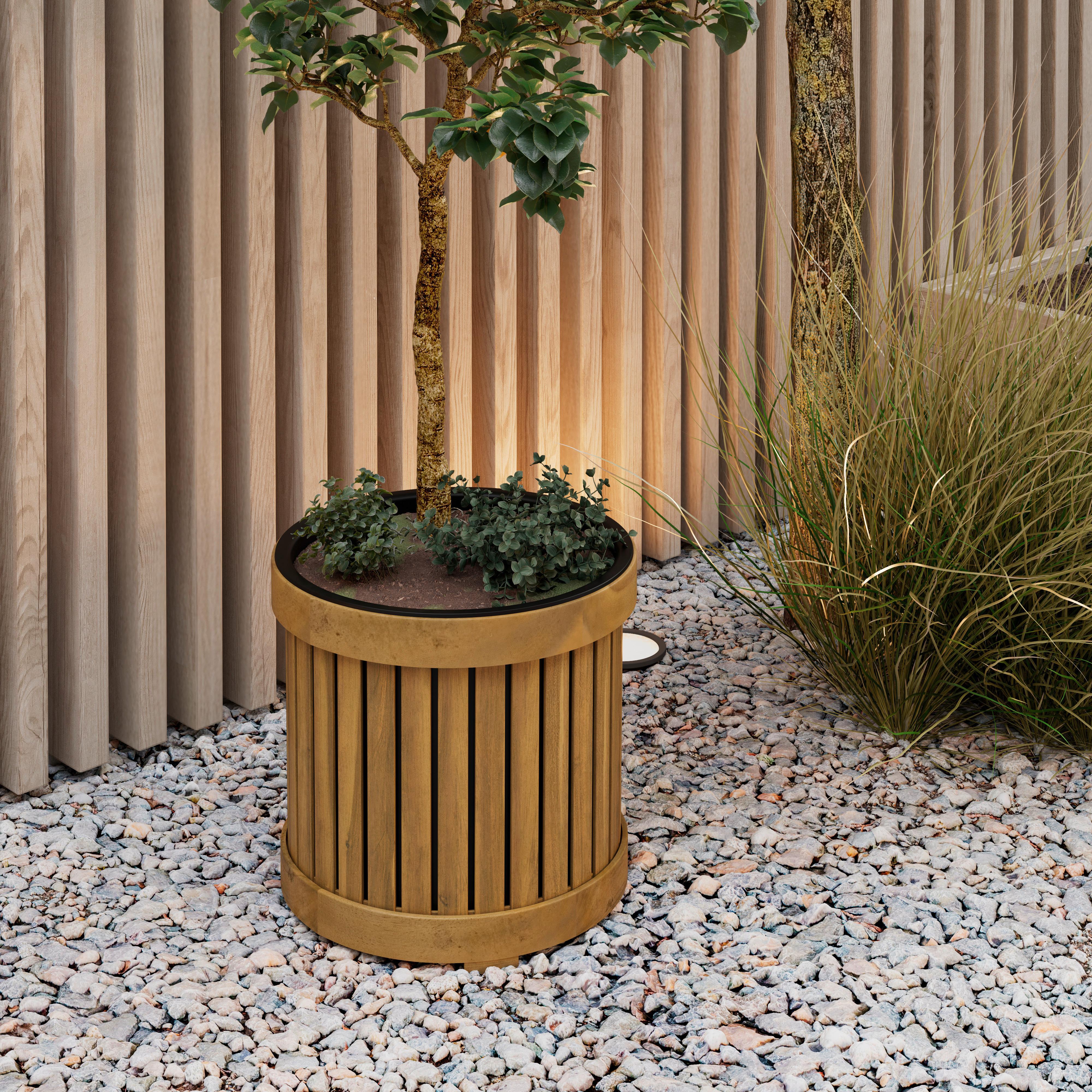 VYSOKÝ ZÁHON MARLO - čierna/farba akácie, Modern, drevo/plast (36/36/36cm) - Bessagi Garden