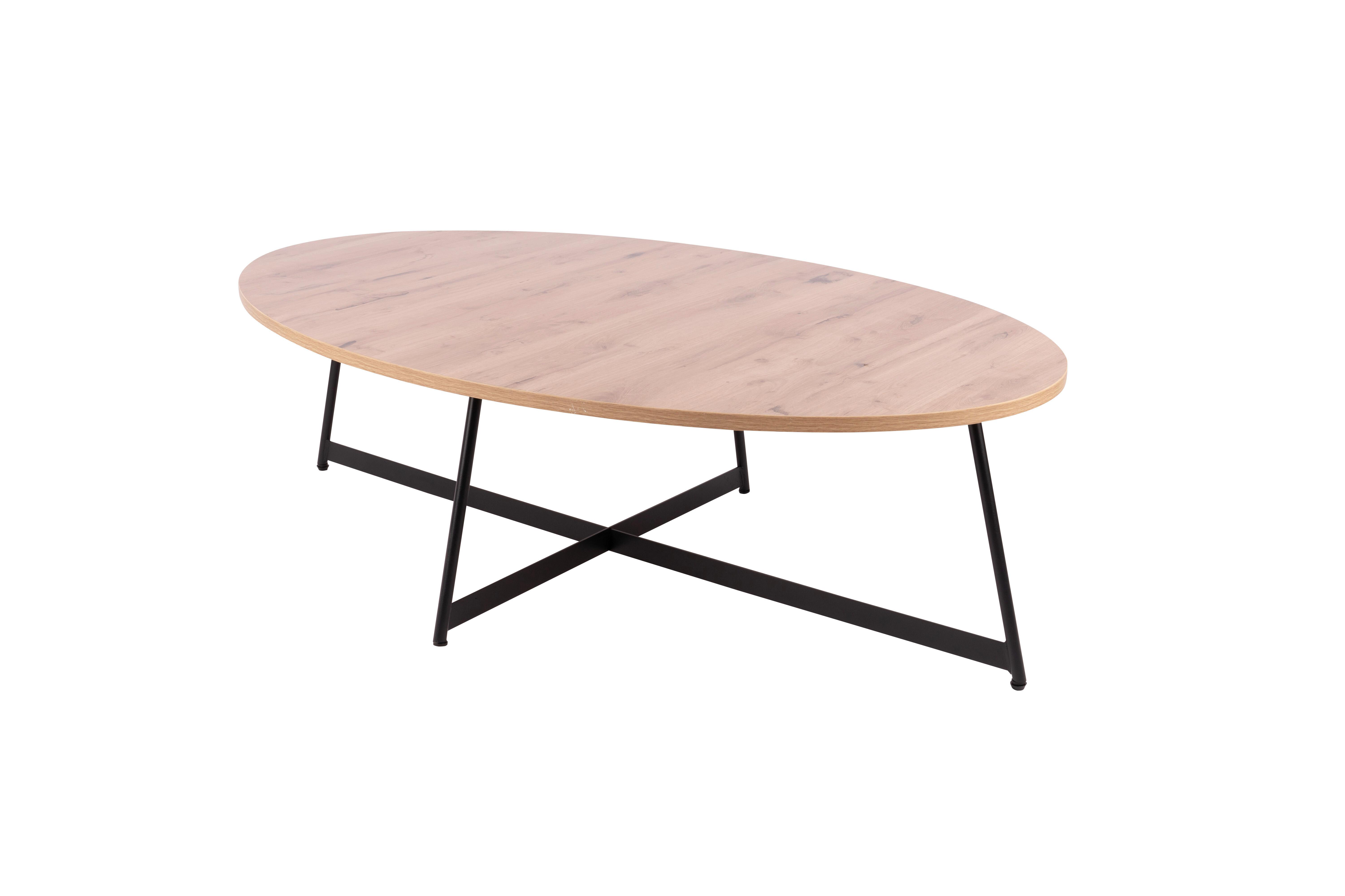 Couchtisch Yolanda Schwarz/Beigebraun L: 80cm - Beigebraun/Schwarz, Natur, Holzwerkstoff/Metall (80/55/37cm)
